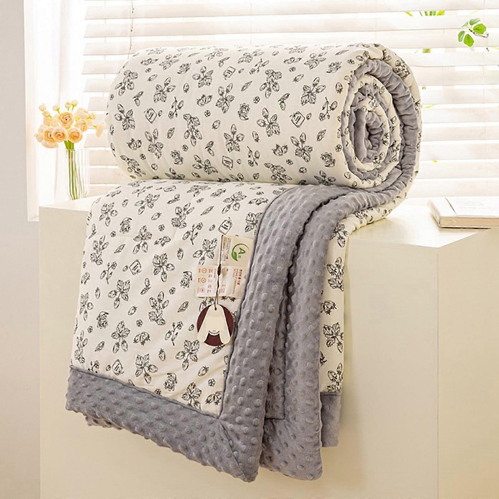 Queen Bed Blanket 100% Cotton Shell Quilt, Reversible Comforter Set, Queen Size, All Seasons, Corner Buckles, Color 7