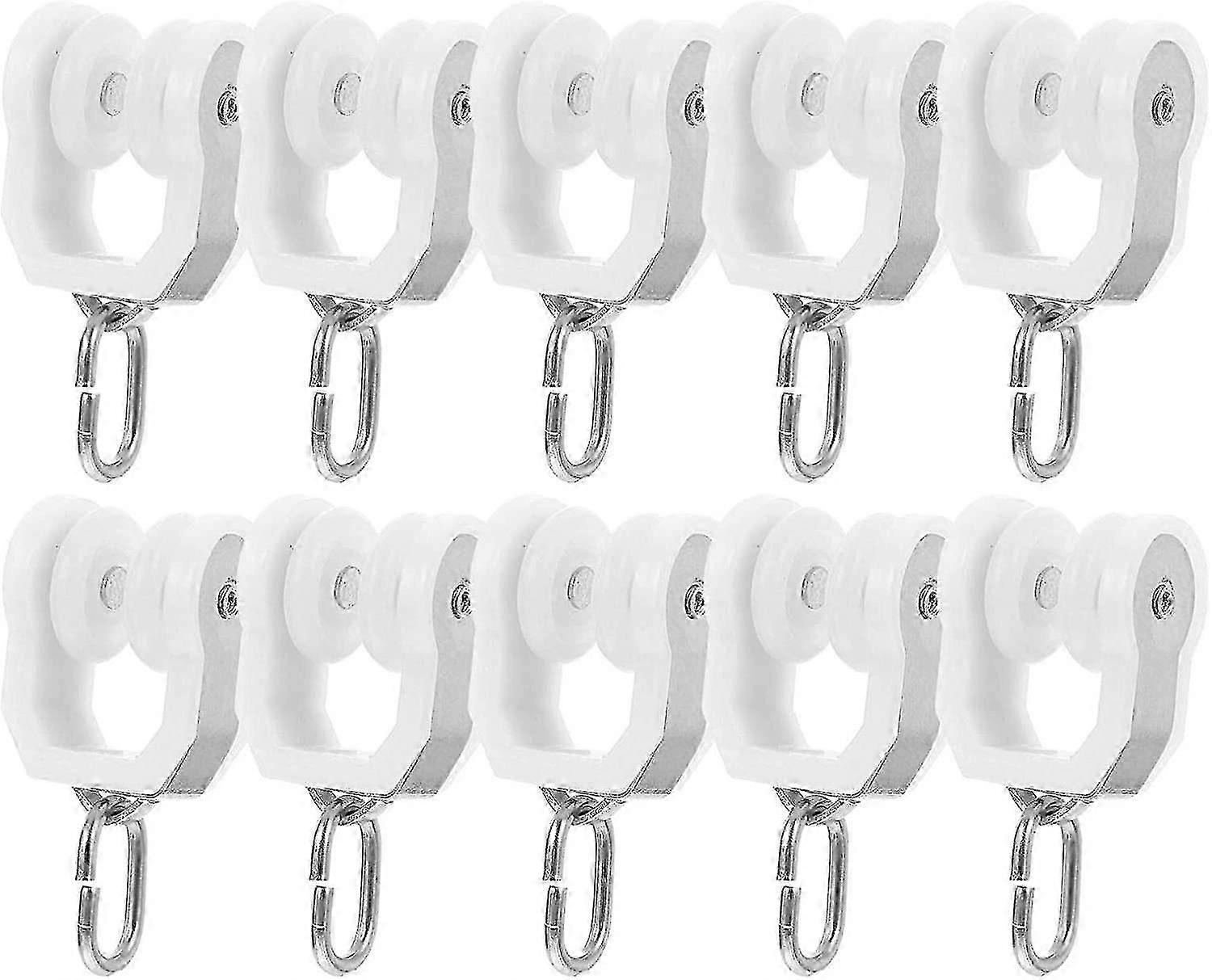 10 件塑料窗帘轨道托架滑动滚轮窗帘轨道滑翔机轨道滑动滚轮滑轨滑动滚轮滑轨 （世凯）