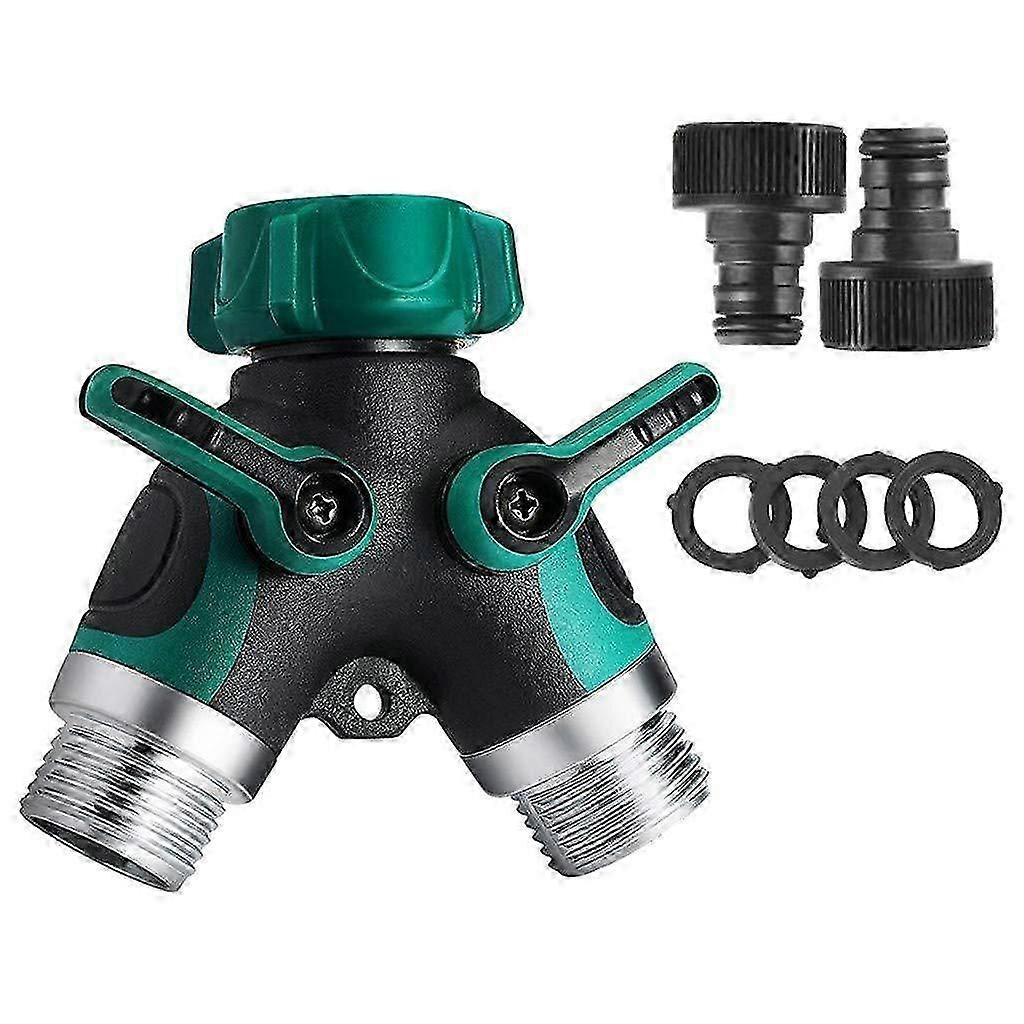 2025 Latest Model 2 Way Tap Splitter 3/4" Fontainebleau, Garden Hose Connector with Individual