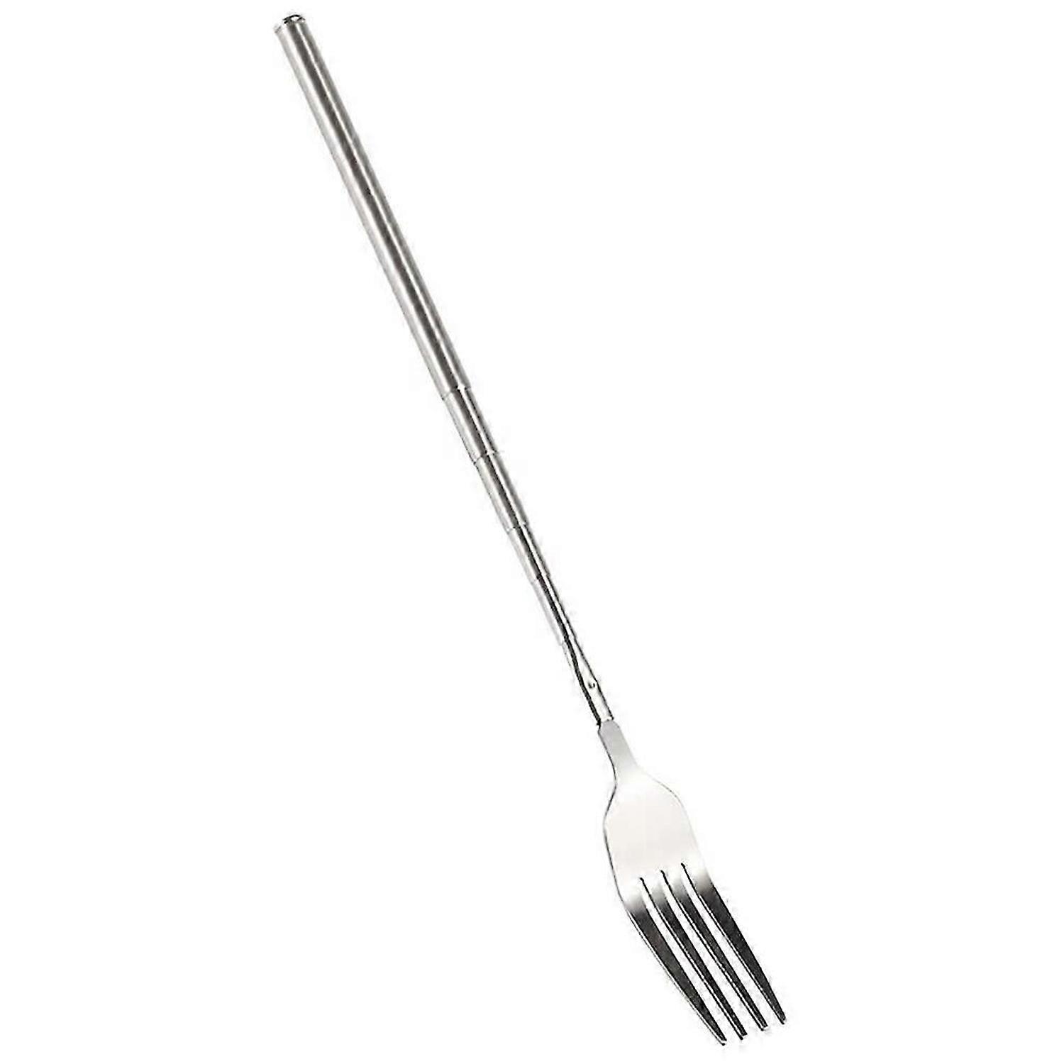 BBQ Retractable Fork Fruit Dessert Long Handle Fork Tableware