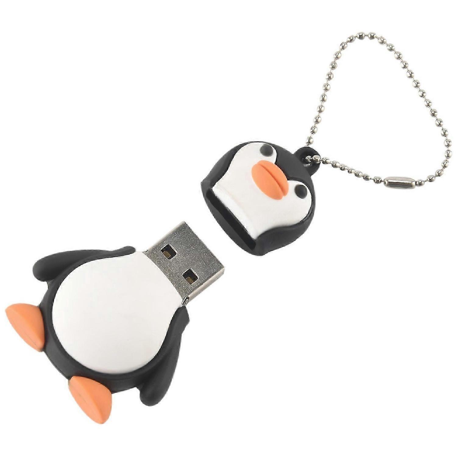 32GB Novelty Cute Baby Penguin USB 2.0 Flash Drive Data Memory Stick Device - Black and White