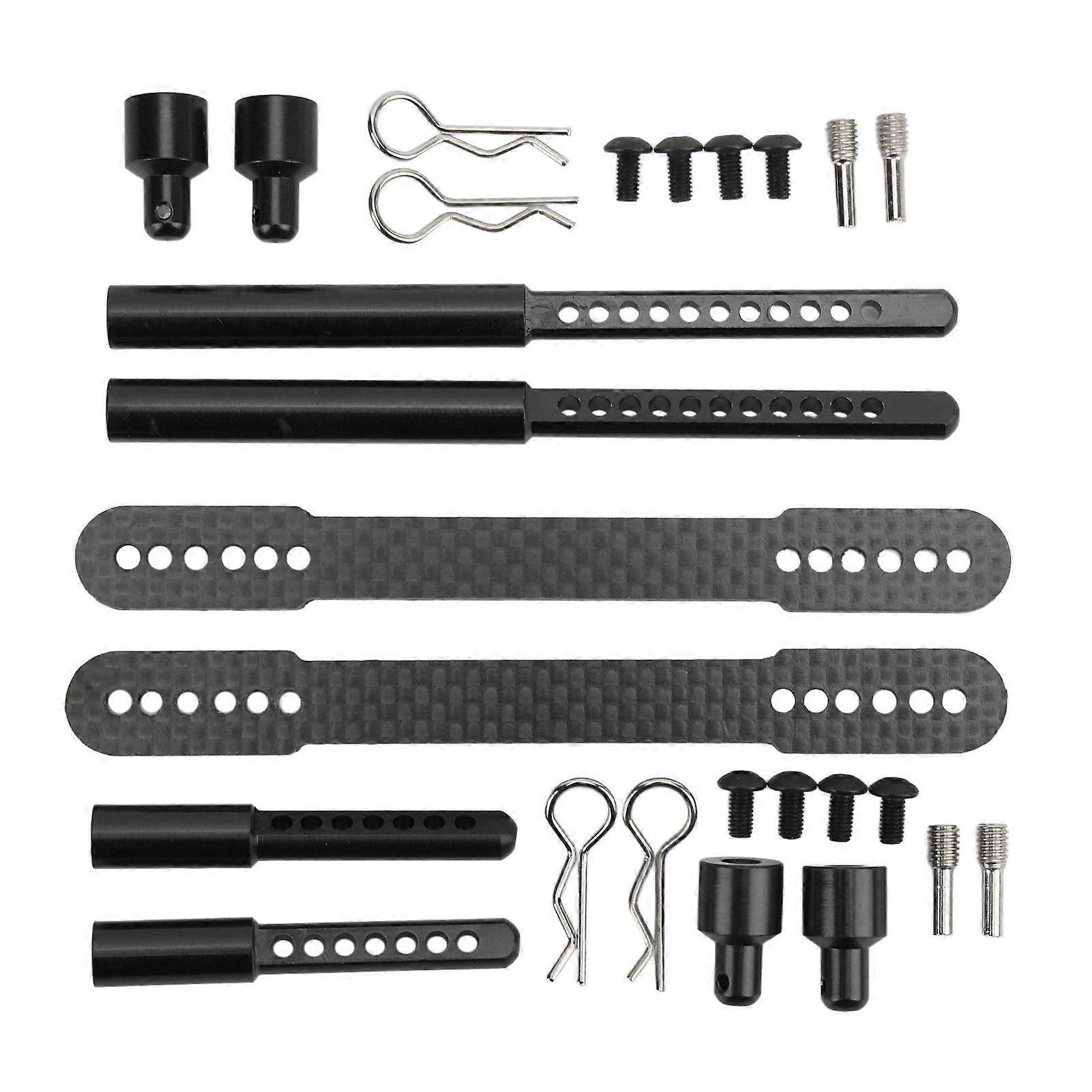 RC Shell Columns Front Rear Aluminum Alloy Carbon Fiber Car Body Mount Post for Axial SCX10 90046 90047 1/10 RC CarBlack