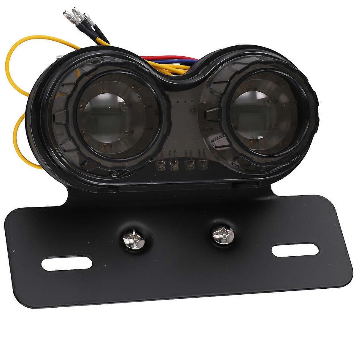 Motorcycle LED Tail Light Integrated Brake Turn Signal with License Plate Bracket for Universal 12V
