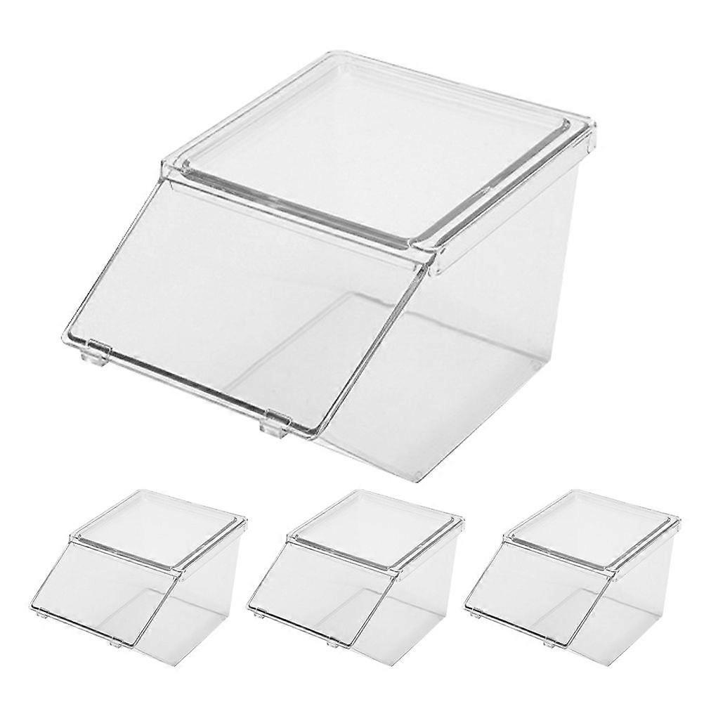 4pcs Tea Bag Box Acrylic Arc Tea Packet Container Sugar Bag Storage Case for Coffee Bar