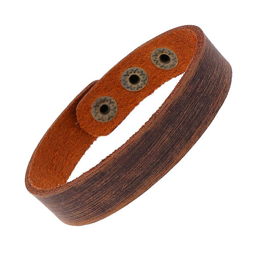 Unisex Bracelet Simple Plain Bracelet for Lovers 4Pcs Retro Brown