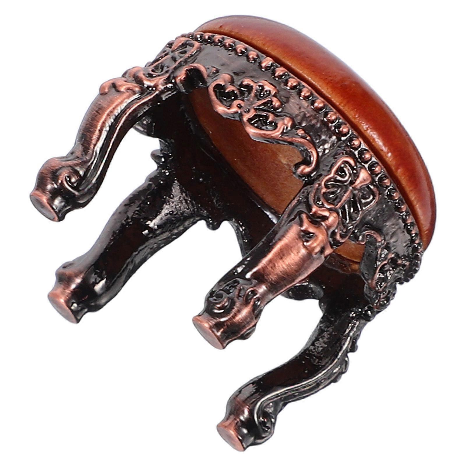 Wwawa House Ornament Miniature Stool Model for Decoration Use 1Pcs Brown