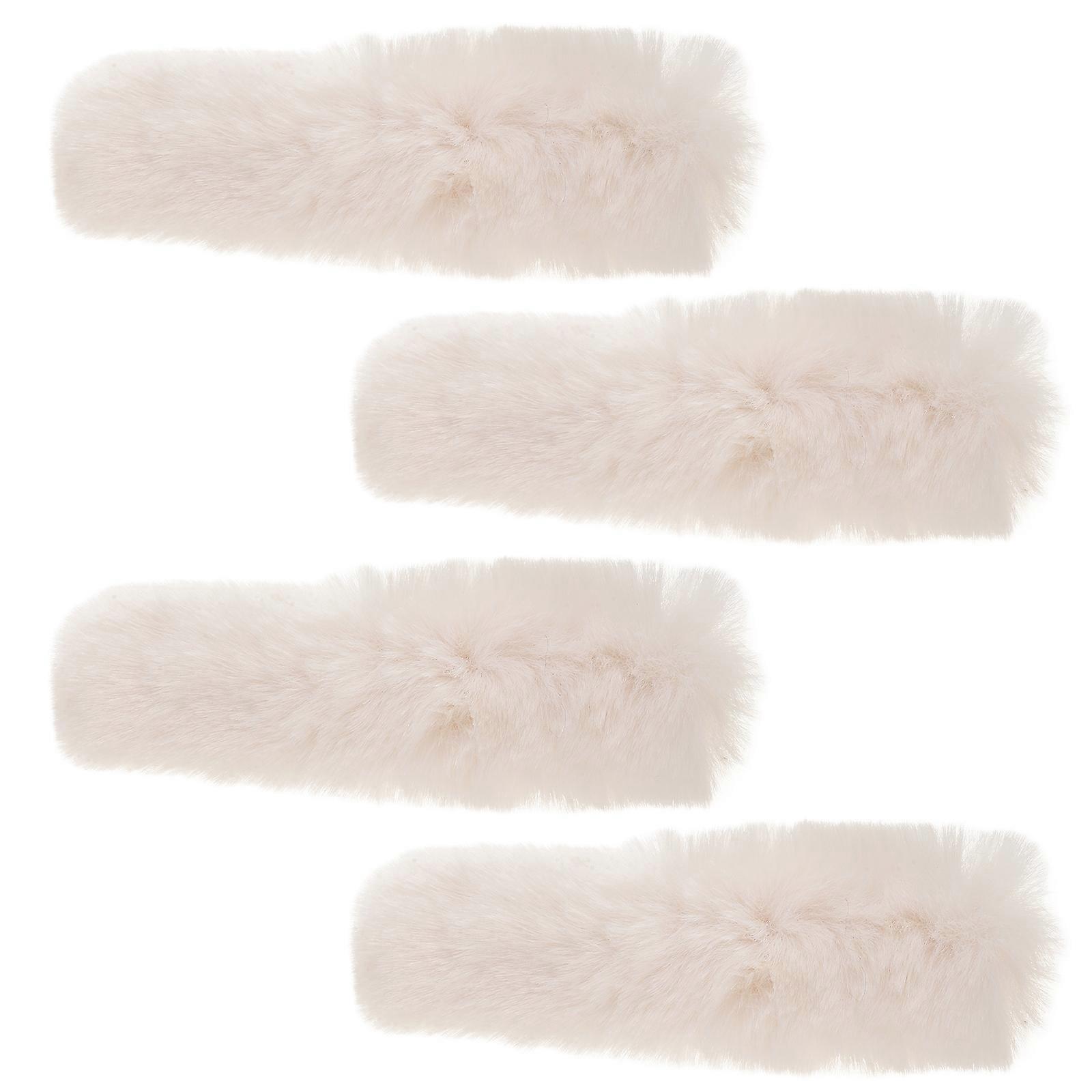 Detachable Winter Heel Strap Plush Heel Straps Replacement 20Pcs White Plush