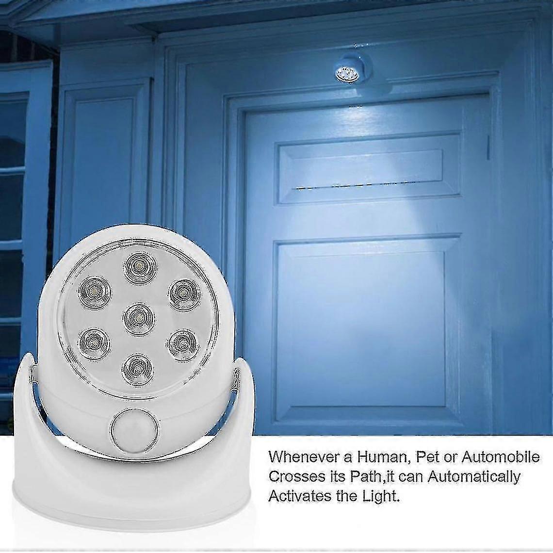 7le Lamp Infrared Auto Luminous Rotary Motion Sensor Activation (white)
