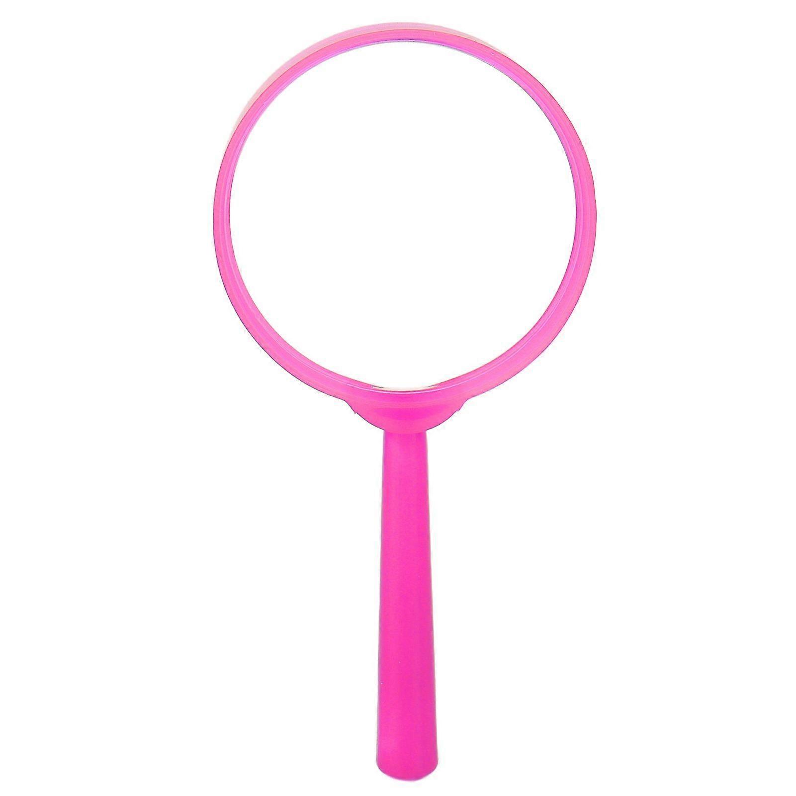 Mini Handheld Magnifier with Plastic Handle Portable Reading Magnifying Loupe for Students ChildrenPink