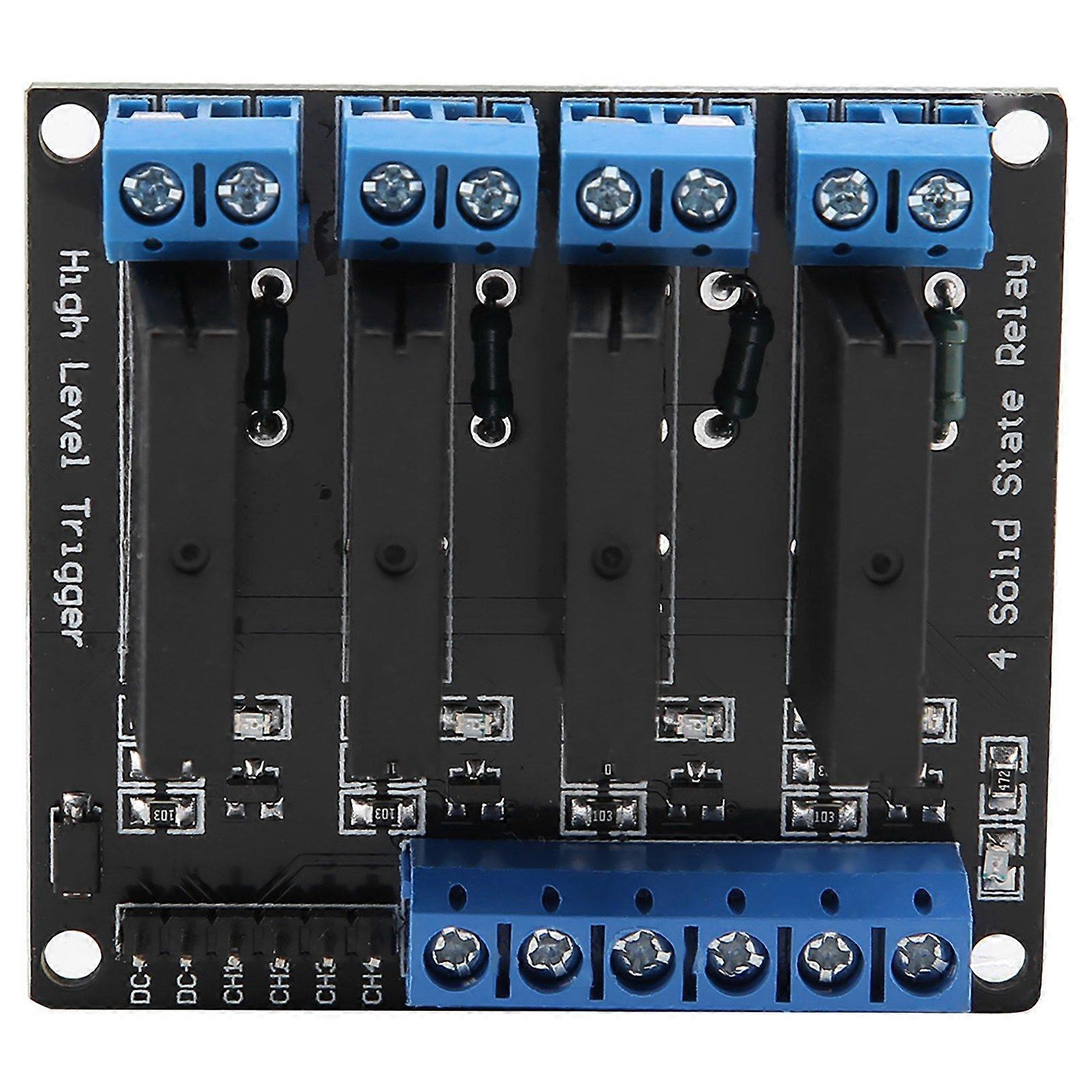 4 Channels Solid State Relay Module DCAC 5V High Level Trigger with Fuse 2A