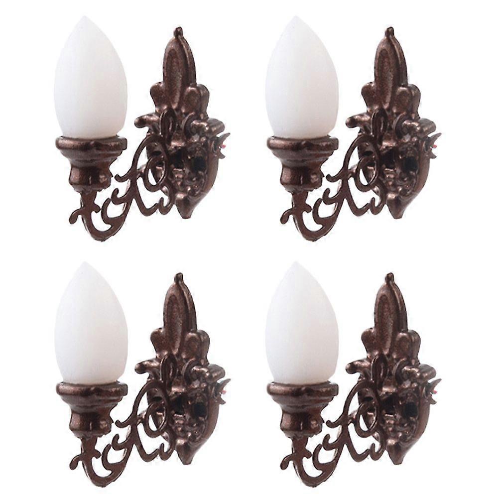 4pcs Simulated Wall Lamps Mini Luminous Wall Lamp Sand Table DIY Materials