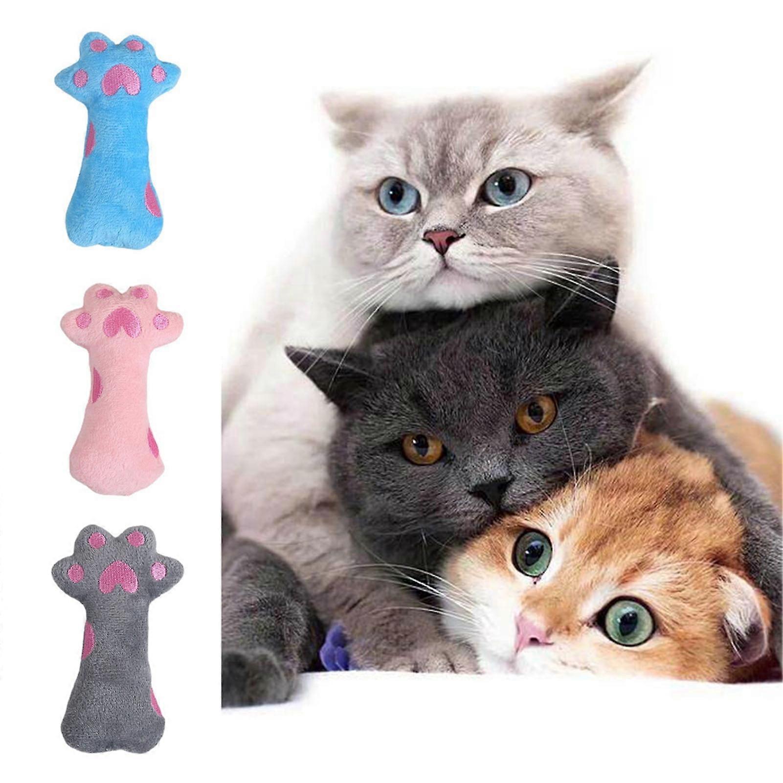 Xeyise Cat Plush Toy with Sound Paper, Paw Shape, Bite Resistant, Catnip Scented, PP Cotton Filled, Compatible with Cat Playtime