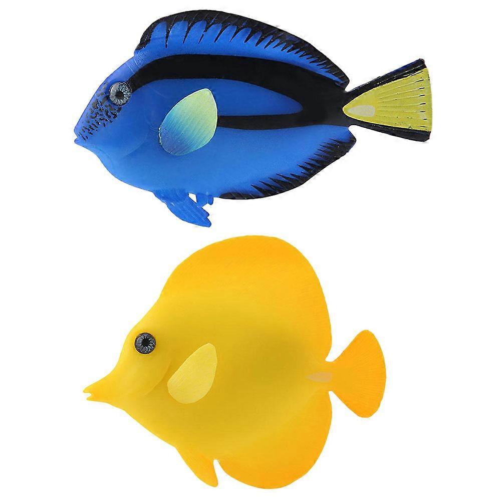 Artificial Fish Silicone Fish Model for Aquarium Decoration 2Pcs