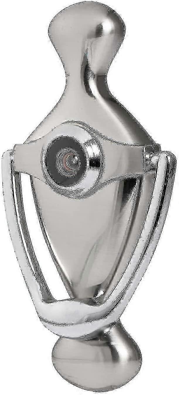 Brushed Nickel Door Knocker with Viewer 5.8 Inch Heavy-Duty Entry Hardware