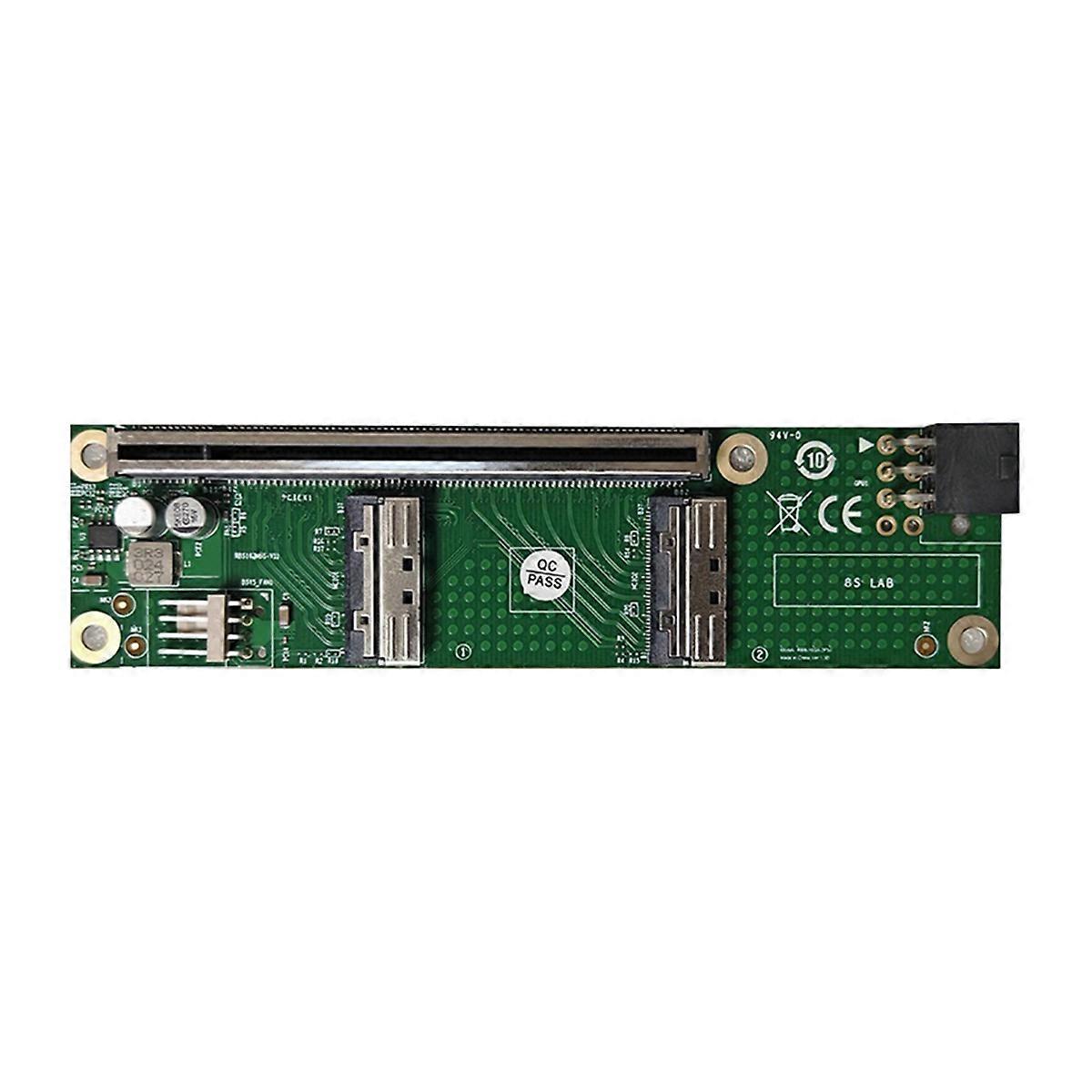 PCIe 5.0 16x to MCIO Baseplate 6-Pin Power Supply for GPU Discrete Graphics Card, External GPU Expan