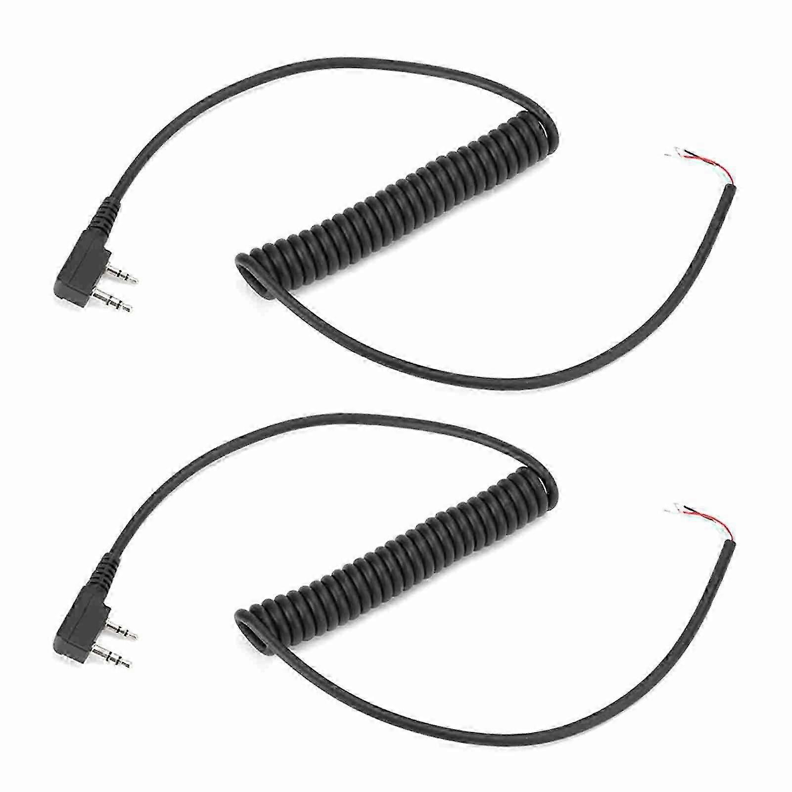 2-Pack 2-Pin 4-Wire Speaker Mic Cables Compatible with Baofeng UV5R and Kenwood TK370 Radios