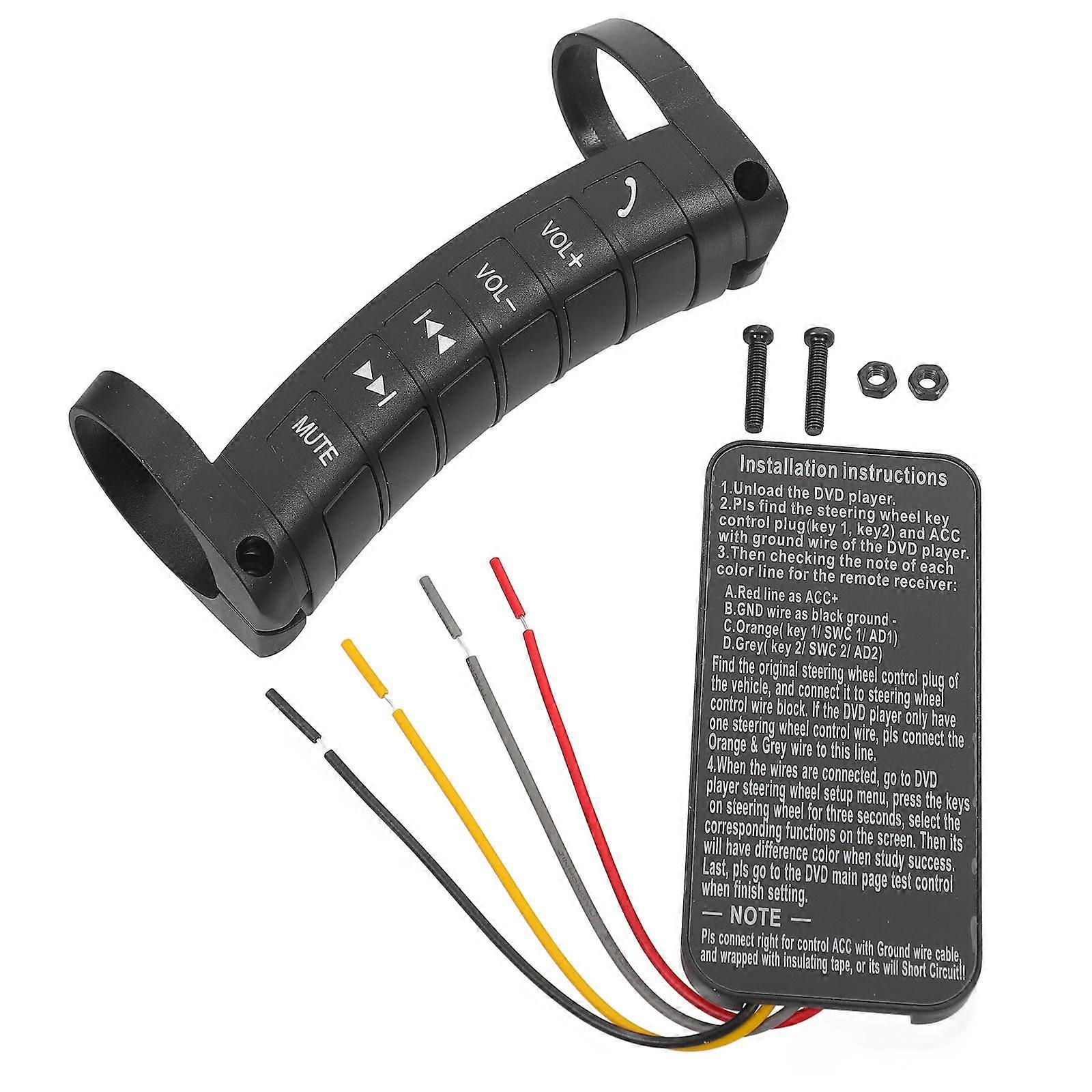Steering Wheel Multi-Function Button Car Wheel Control Button Driving Ergonomic Design Black Plastic Vehicle Function Management 1Set