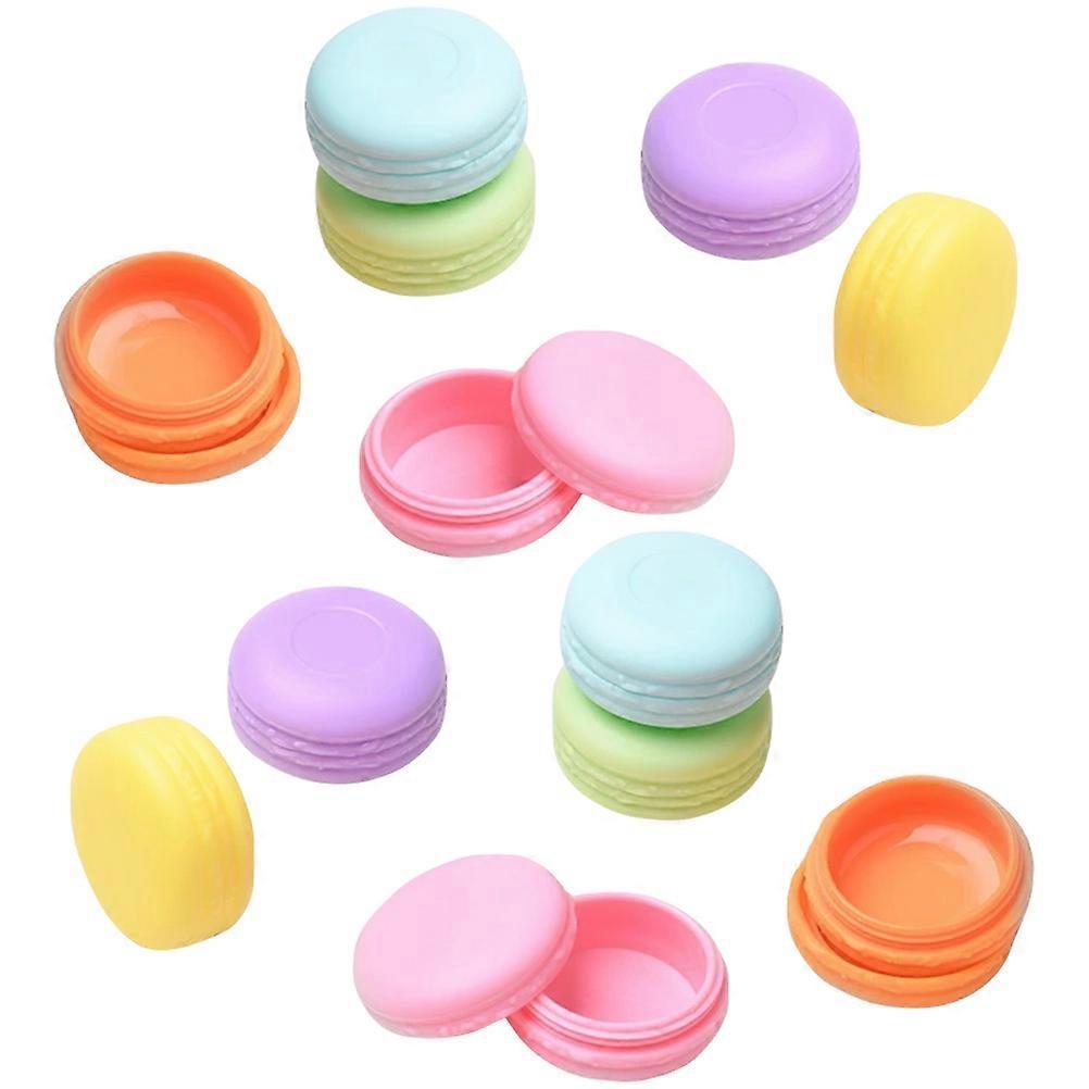 48Pcs Mini Macaron Shaped Cream Containers Suitable For Travel Use Assorted Color Storage