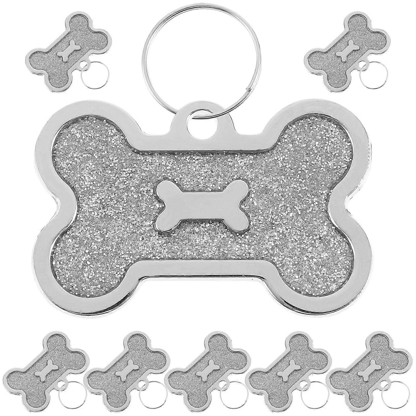 Cat Dog Id Tags Daily Use Bone Shape Oxidation Resistant 8Pcs