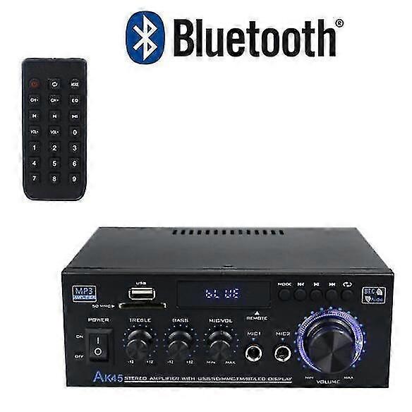 New Arrival Digital Bluetooth Ak45 Power Amplifier Vehicle-Mounted Home Use 2.0 Channel Audio Amplifier Player