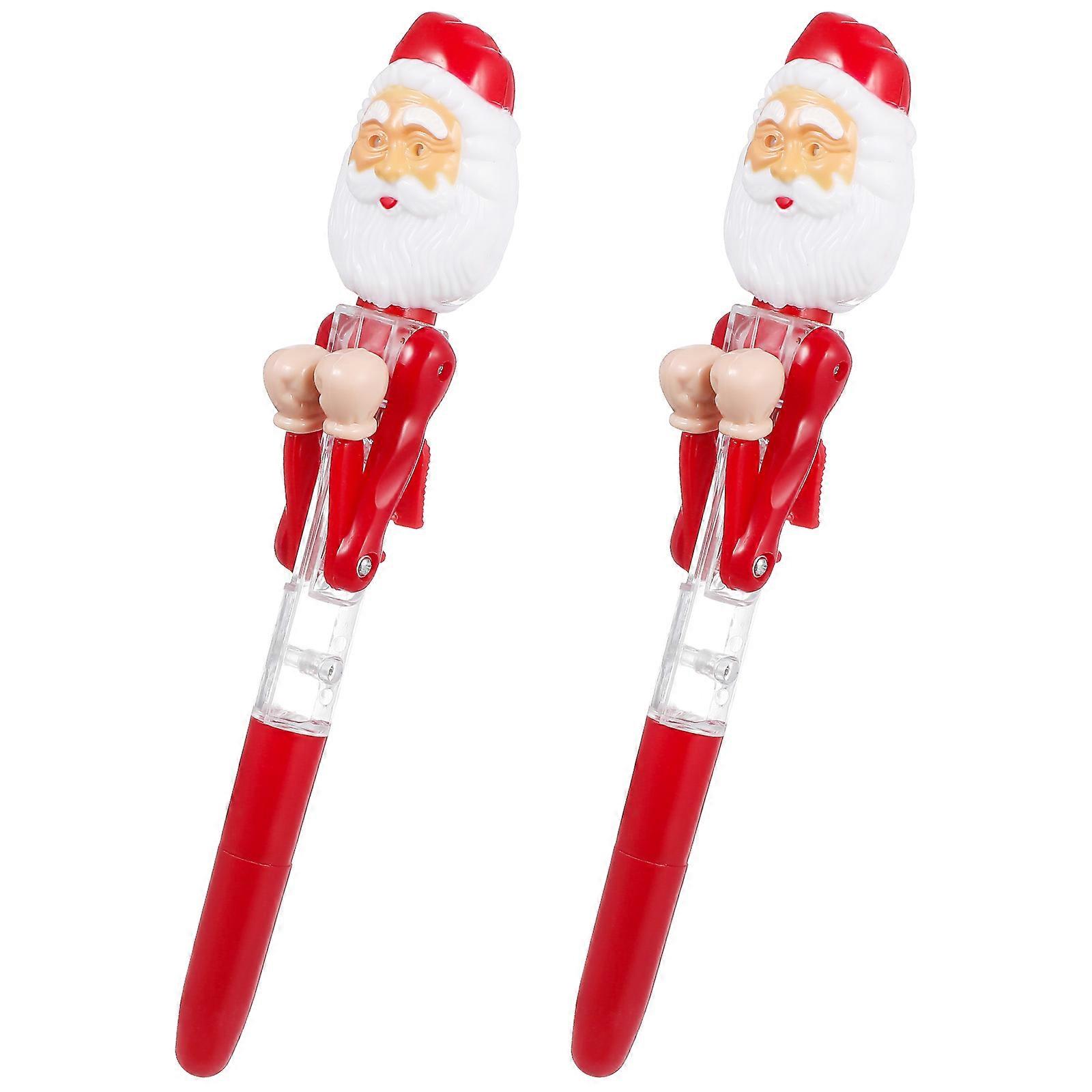Red Christmas Ballpoint Pens Santa Claus for Writing Use 4Pcs Pack