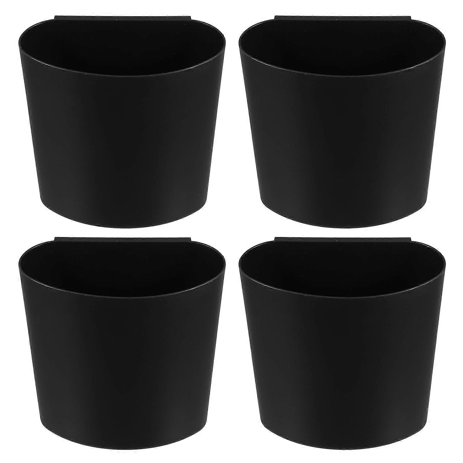 12Pcs Hanging Storage Buckets For Easy Organization And Space Saving On Carts Trolleys And Shelves Black Color