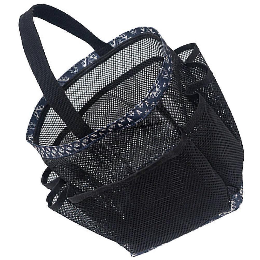 Black Mesh Bag Shower Bag for Storage 2Pcs Showering Handle Basket