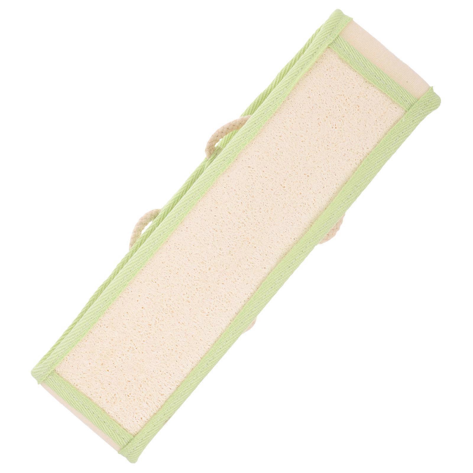 Exfoliation Shower Tool Cleansing Rectangular Light Green Silk Sponge and Nylon Rope 1Pcs