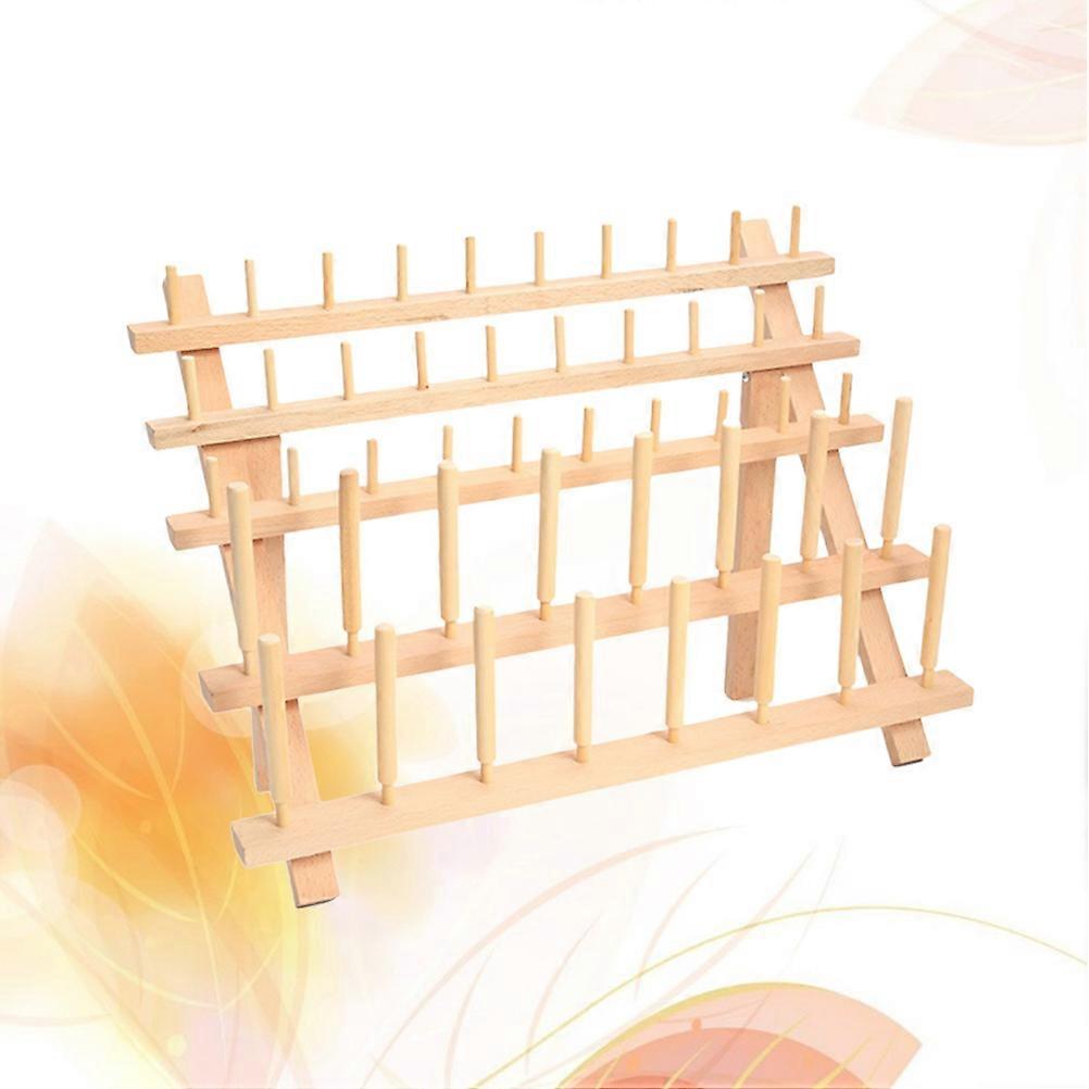 Thread Rack Wooden Bobbin Rack for Storage Embroidery and Sewing