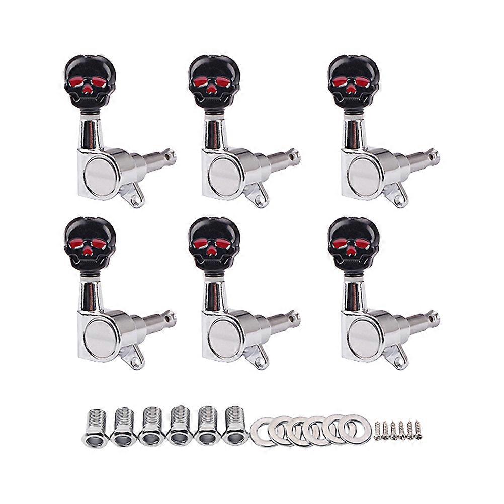 Black Skull Guitar Tuner 6r Machine Heads for Guitar 1Set with Screws