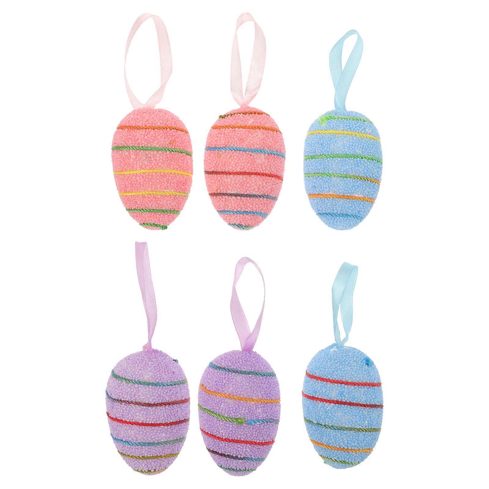 Easter Egg Decor Foam Hanging Ornaments for 24Pcs Easter Celebration