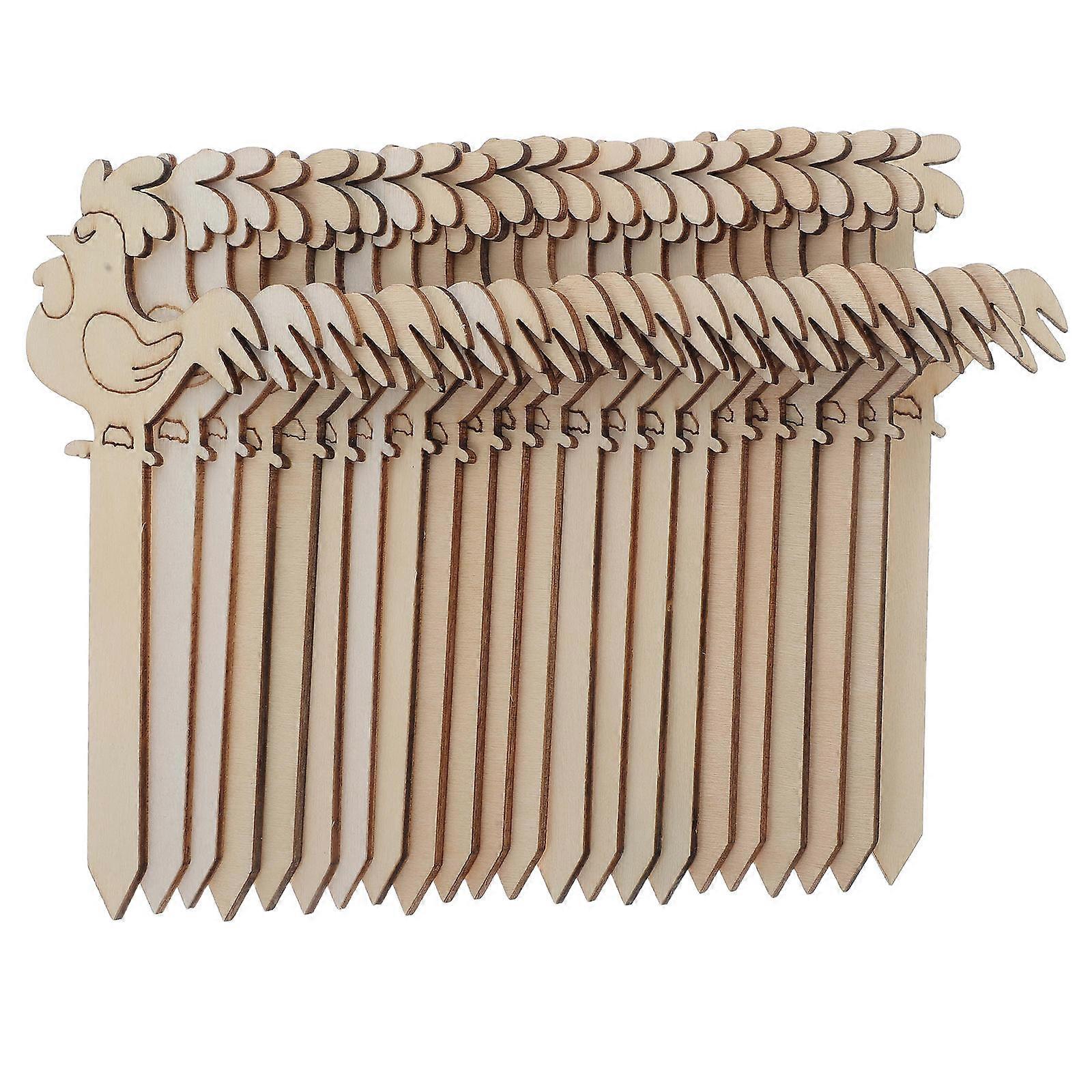 Easter Wooden Rooster Bookmarks for Decoration 100Pcs DIY Craft Inserts