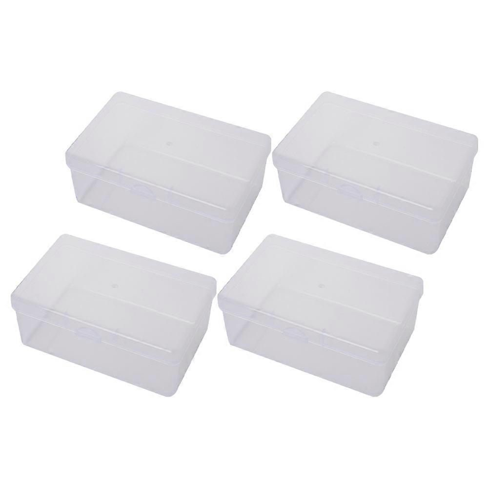 Cotton Pads Storage Box for Home Use White PP 8Pcs with Lid Organizer