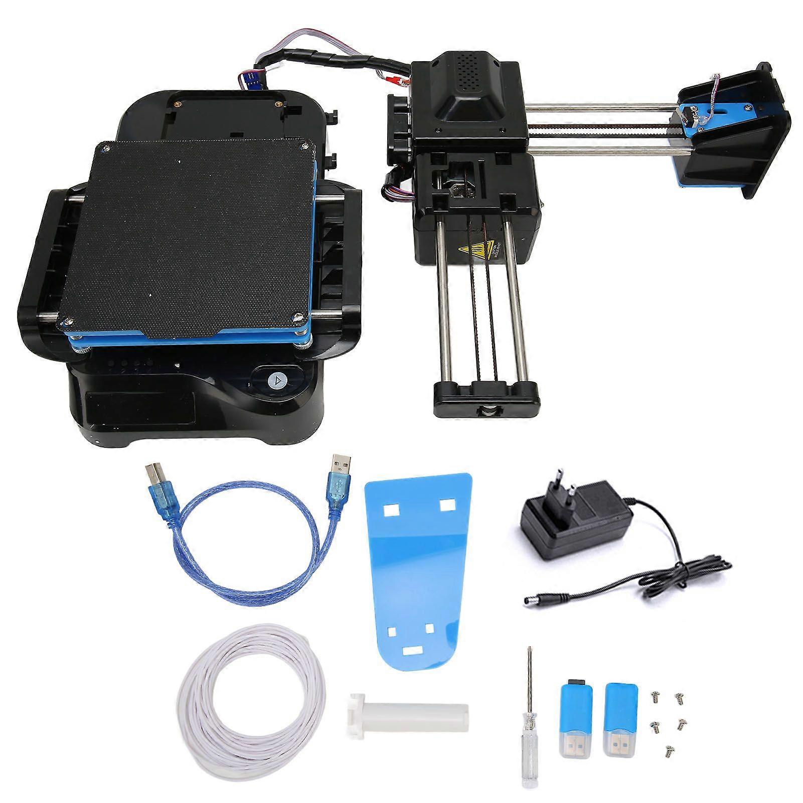 FDM Mini 3D Printer Quiet High Accuracy Upgraded Extruder Technology 4x4x4in Printing Volume Small 3D Printer 100240V EU Plug