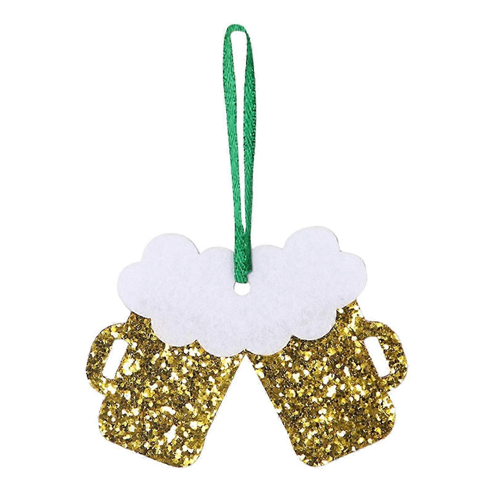 St. Patricks Day Decorations Wooden Shamrock Ornaments, 12 Styles Lucky Clover Hanging Craft for Tree, Compatible with Irish Theme