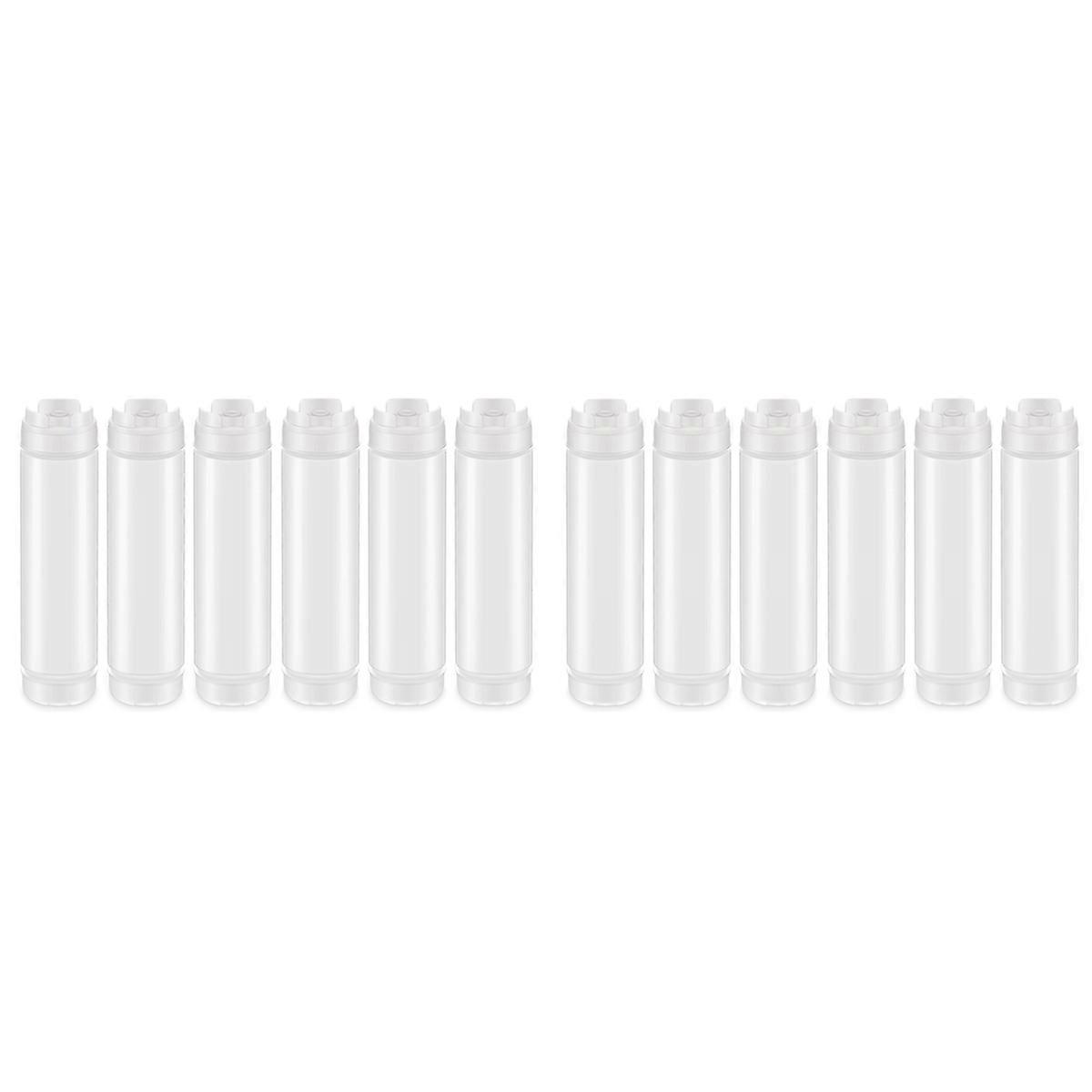 12 Pcs 16 Oz Inverted Plastic Squeeze Bottles, Refillable Tip Large Valve Dispenser Condiment Squeez