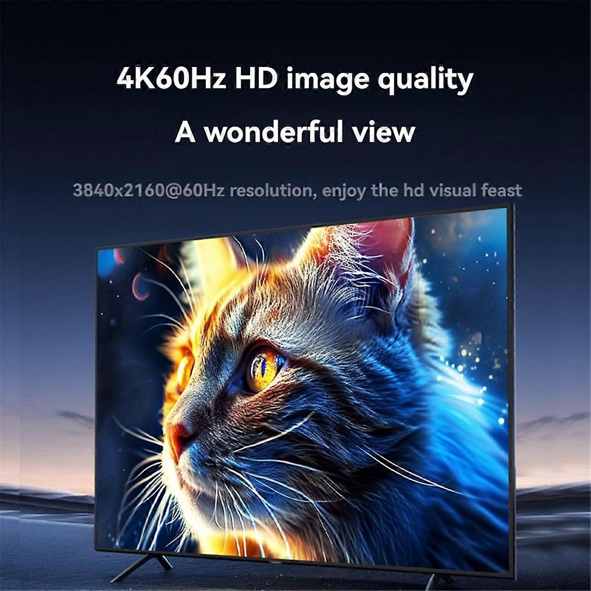 -Compatible KVM Switch 4K@60Hz USB 2.0 Switcher 2 in 1 Out