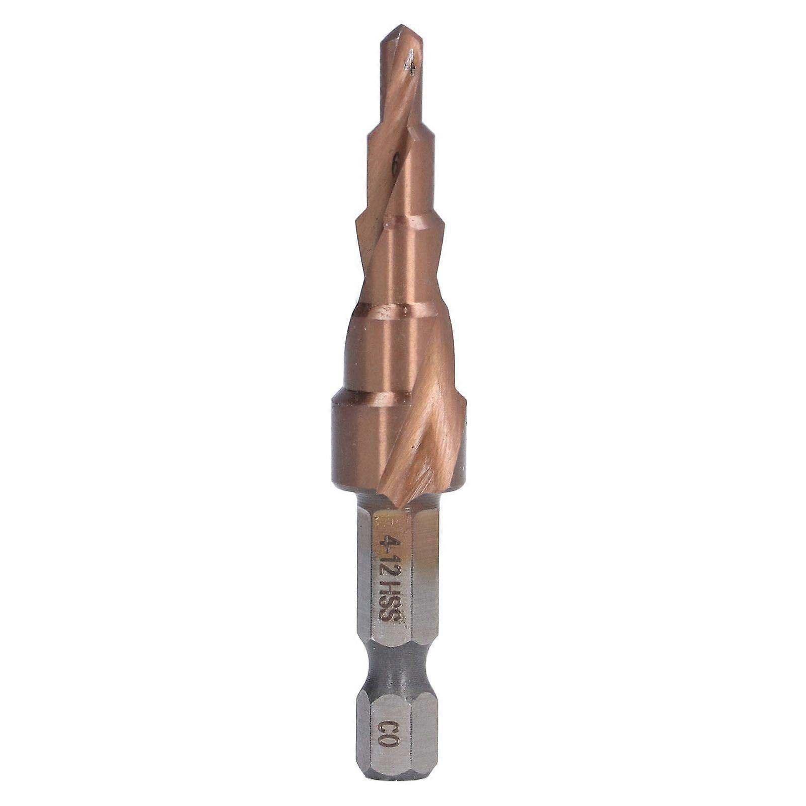 Spiral Step Drill Bit Accurate Positioning 118  X Shaped Opening Design M35 High Speed Steel Hex Step Bit