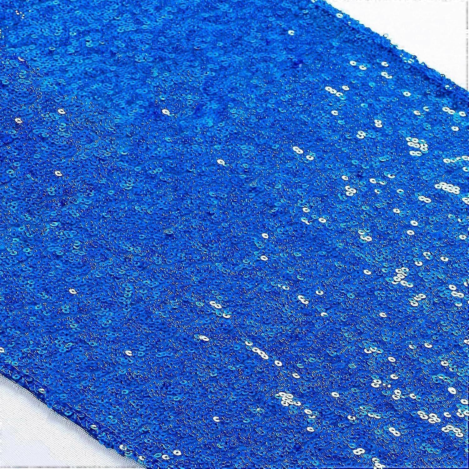 Sequin Table Runner 12x72inch Blue Sparkle Table Cover/overlay For Party