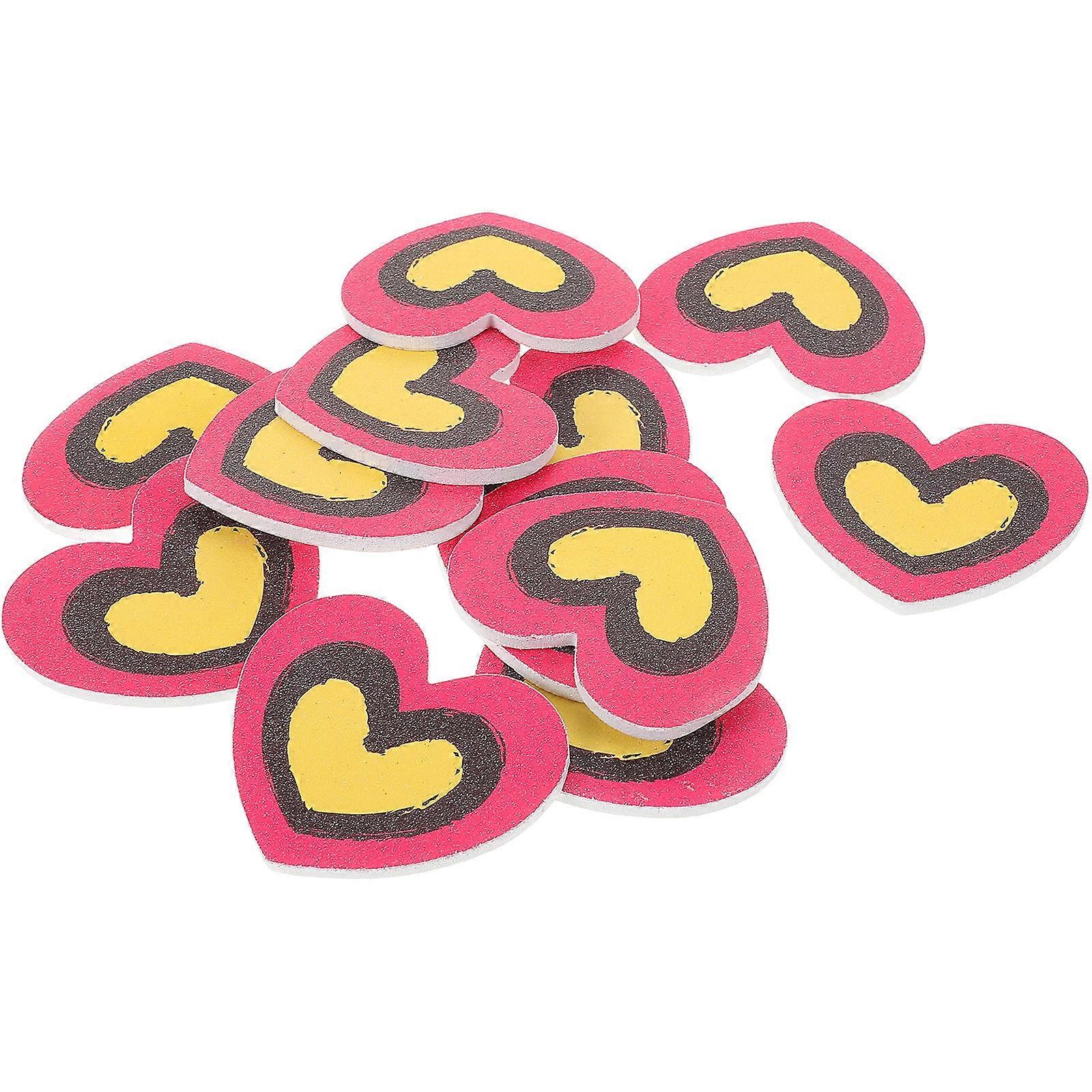 Nail Buffer Block Sanding File Portable Manicure Tools Red Heart Shape Filing Nails 20Pack