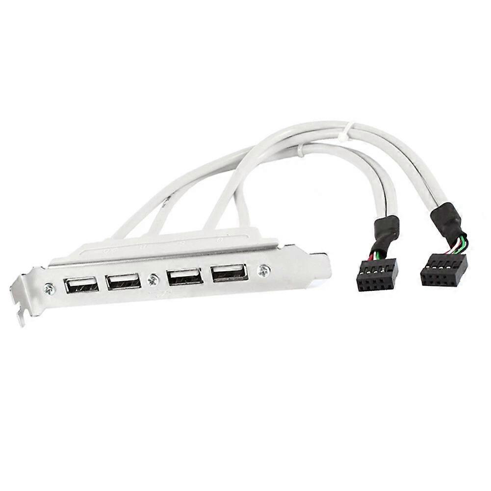 USB 9pin auf Slotblech 4x USB 2.0 Hub PC Mainboard Dual Kabel Adapter 30cm