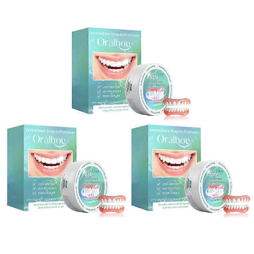 1-3x Denture Reline Kit, Denture, Teeth Set, Snap On Dentures Teeth Silicone Denture Top And Bottom Denture