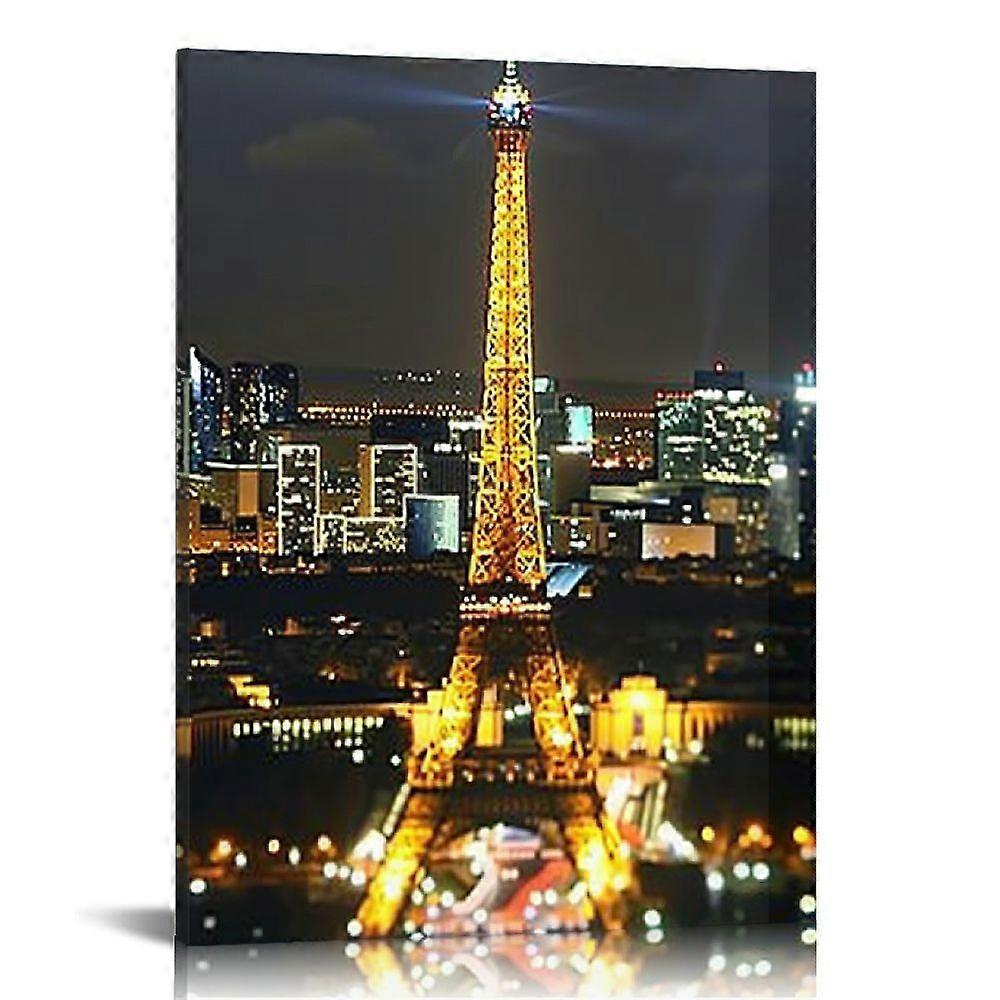 Eiffeltårnet væg kunst lærred Paris om natten Pict-ouyab313