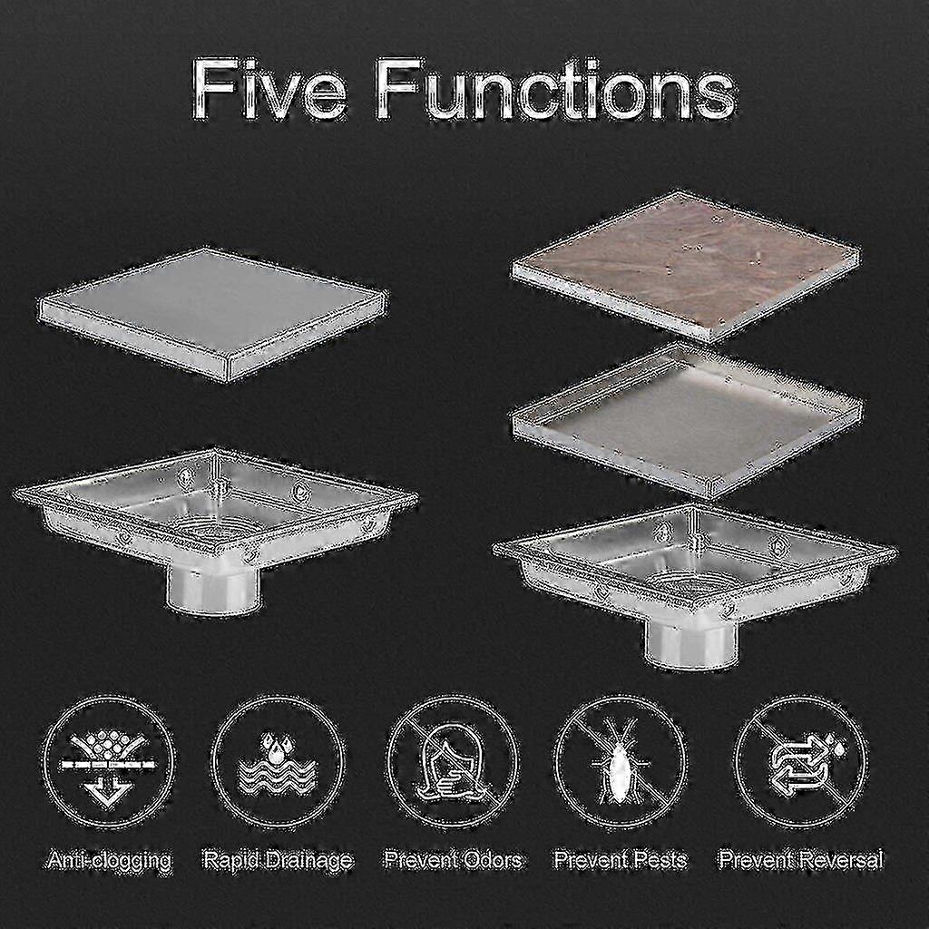 4-Inch Square Shower Floor Drain Strainers - Hotel/Bathroom Kitchen Use
