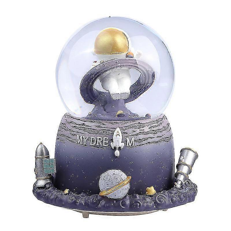 Astronaut extra-rotating luminous snow crystal ball music box home decoration ornaments