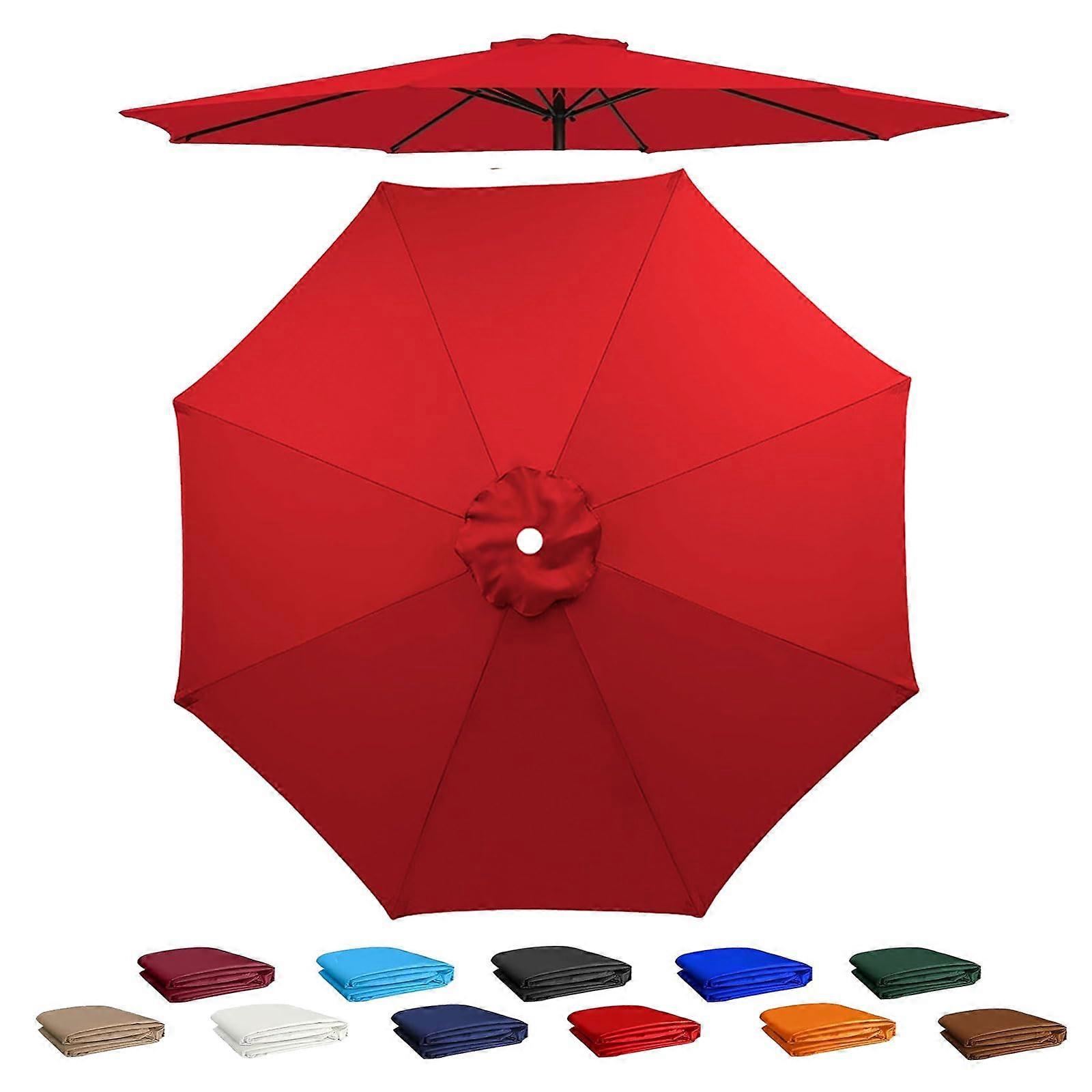 3.5m Cantilever Parasol Canopy Replacement For 8Arm Garden Umbrella Red