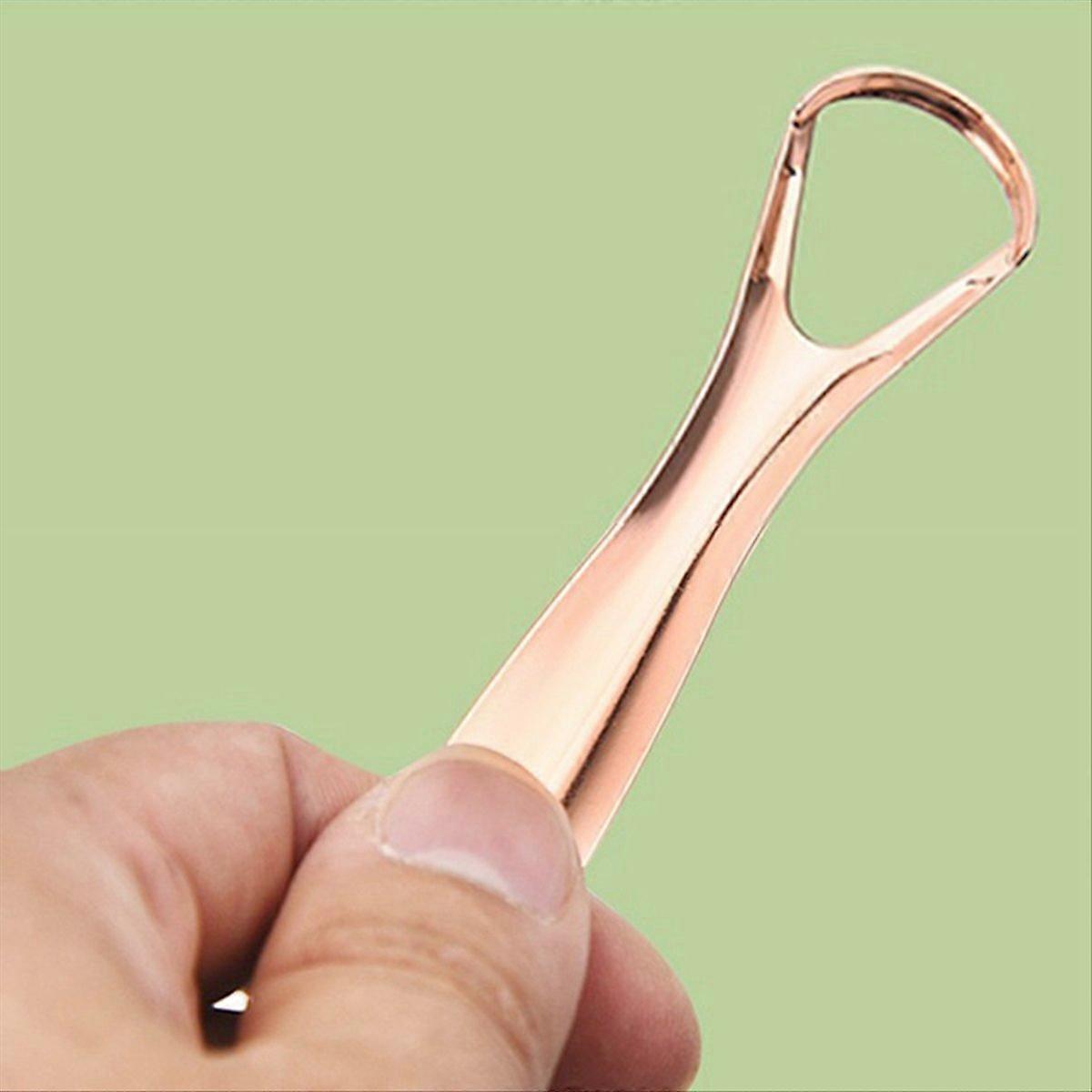 Gratte-langue, étui de voyage portable, nettoyeur d'haleine doré