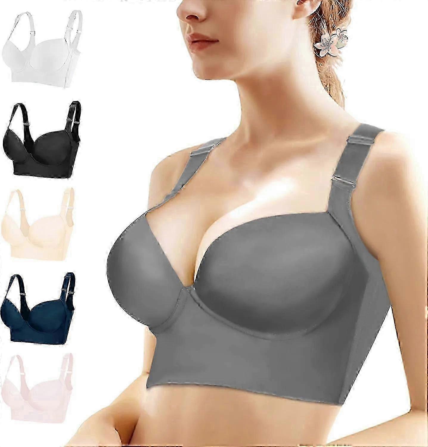 Women's Push-Up Full-Coverage Underwire Bra: Deep Cup, Sculpting T-Shirt Bra for Smooth Appearance and Uplift Support（New Arrival）