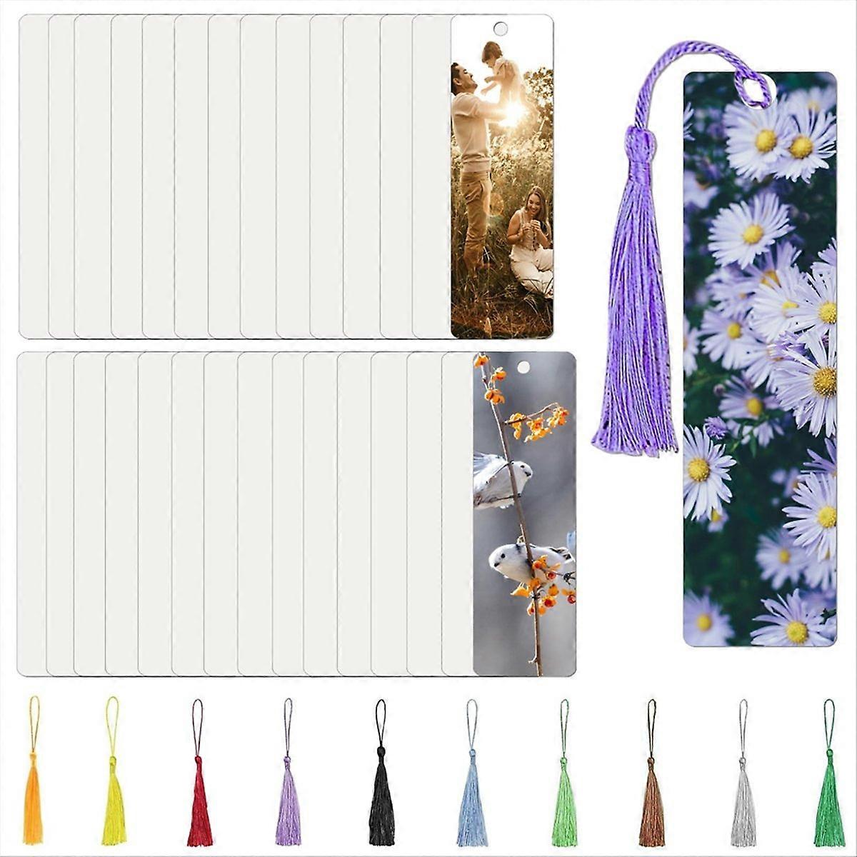 Double Sided Sublimation Bookmarks with Tassels, for Crafts and Gifts