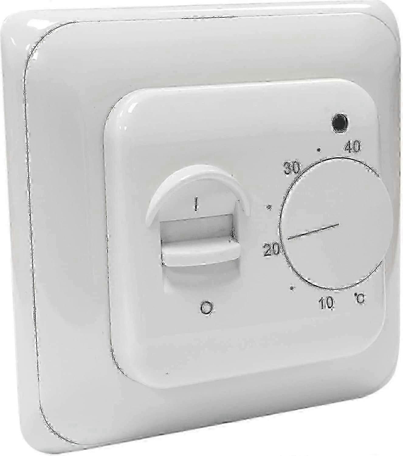 Manual Underfloor Heating Thermostats 220v 16a, Electric Underfloor Heating Controller Mechanical Room Thermostat With Floor Sensor Probe1pc - POP